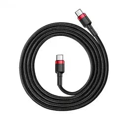 Кабель Baseus Cafule USB-C to USB-C 1m CATKLF-G91) Black/Red [54146] - мініатюра 2