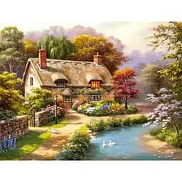 Алмазна мозаїка 40 * 50 см зі стразами на підрамнику Літній пейзаж