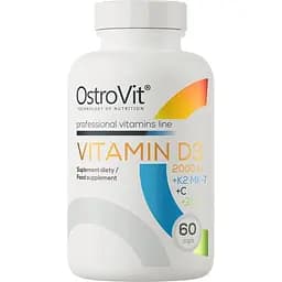 Вітаміни та мінерали OstroVit Vitamin D3 2000 IU + K2 MK-7 + C + Zinc 60 капсул