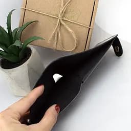 Подарунковий набір чоловічий  в коробці Handycover №42 (чорний) ремінь, портмоне, обкладинка ID паспорт - мініатюра 4