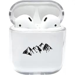 Прозорий силіконовий чохол Apple AirPods із малюнком - The mountains (KAP1134)