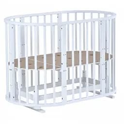 Кроватка круглая-трансформер Божья коровка 8 в 1 с маятниковым механизмом белый