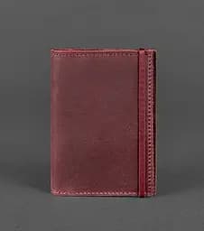 Кожаная обложка для паспорта 1.0 бордовая Crazy Horse