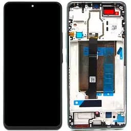 Дисплей Xiaomi Poco F6 чорний, Amoled, оригінал PRC, з рамкою сірого кольору, Titanium