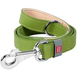 Повідець для собак Waudog Classic шкіряний салатовий