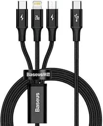 Кабель Baseus Rapid Series 3-in-1 Cable Type-C to Type-C/Lightning/MicroUSB PD 20W 1.5m CAMLT-SC01 Black