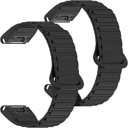 Ремінець DK CDK для Garmin Fenix ​​7X Pro 26mm Silicone Shaped Magnetic Band 2 шт. (019625) (black)