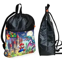 Рюкзак-мешок для обуви,спортивной формы Супер Марио "Super Mario" детская сумка для сменки (01320)