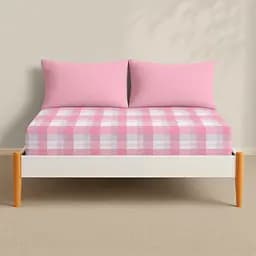 Простирадло Cosas на резинці фланель 80х160 amethyst tartan, рожевий (Flannel_AmethystTartan_80x160x20) - мініатюра 3