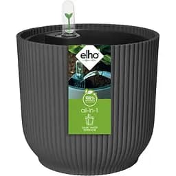 Горщик Elho Vibes Fold Round з автополивом 18 см антрацит (555702) - мініатюра 2