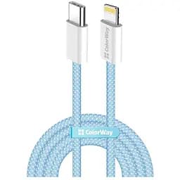 Дата кабель USB-C to Lightning 1.0m 27W blue ColorWay (CW-CBPDCL061-BL)