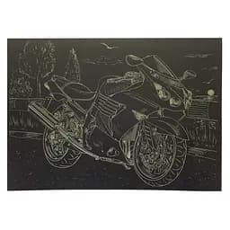 Гравюра А4 "Мотоцикл-1" Danko Toys ГрА4-12з эконом вариант в пакете 29,7х21 см