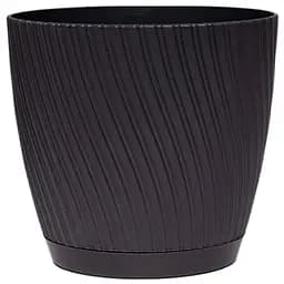 Горщик Form-Plastic Міка-15 з підставкою 1.75 л антрацит (4550-014)