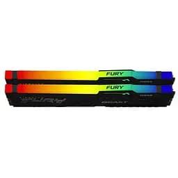 Модуль пам'яті для комп'ютера DDR5 64GB (2x32GB) 5600 MHz Beast RGB Kingston Fury (ex.HyperX) (KF556C36BBEAK2-64) - мініатюра 3