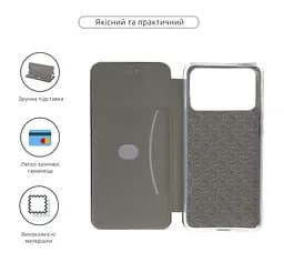 Чехол-книжка для Xiaomi Poco C40, G-Case, черный, кожаный чехол-книжка из экокожи (PU) и TPU, с магнитом, с подставкой и вместительным кардхолдером, противоударный, защита всего корпуса, ArmorStandart (ARM62129) - мініатюра 3