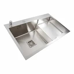 Кухонна мийка 78x50С L нержавійка Platinum Handmade (поглиблена полиця, 3.0/1.0 мм), Нержавіюча сталь - мініатюра 5
