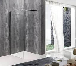 Душова перегородка Mixxus Premium Flat SP02-80x200-TR Black Walk-In прозоре скло 8 мм MI6854, прозоре, чорний матовий - мініатюра 3