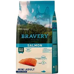 Сухий корм для дорослих собак дрібних порід Bravery Salmon Mini Adult, з лососем, 2 кг