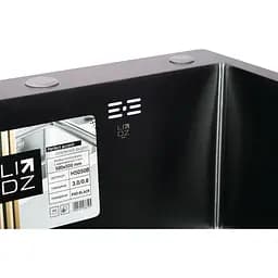 Мийка для кухні Lidz Handmade H5050B інтегрована PVD 3.0/1.0 мм Brushed Black (LDH5050BPVD43619) - мініатюра 5