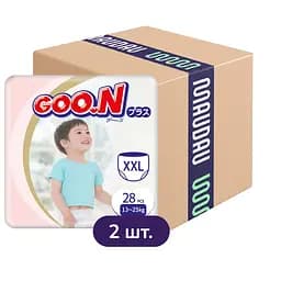 Упаковка трусиков-подгузников Goo.N Plus ХXL (13-25 кг) для детей унисекс 56 шт. (28 шт. х 2 шт.)