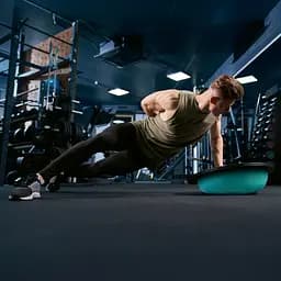 Балансувальна півсфера Gymtek Flex Core Half Ball 58см з еспандерами + насос блакитний - мініатюра 9
