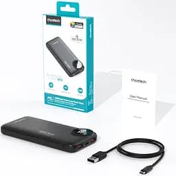 УМБ Choetech 10000mAh 22,5W PD 2xUSB-A, USB-C чорна - мініатюра 4