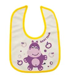 Слюнявчик-нагрудник на липучке Baby Team Бегемот, желтый (6502_бегемот)