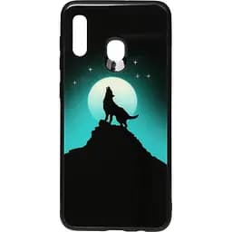 Чохол-накладка Toto Night Light Print Glass Case Samsung Galaxy A20/A30 Howling Wolf