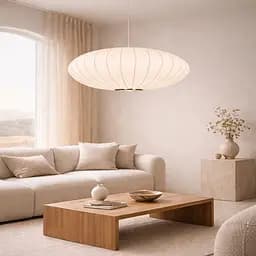 Дизайнерский светильник с полимерным овальным абажуром Ø80x29 см Line F AK03-800 x 290 Белый