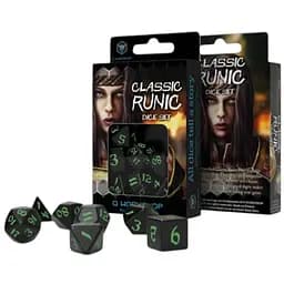 Набір кубиків Classic Runic Black & green Dice Set , 7 шт. (SCLR02)