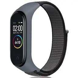 Ремешок Nylon New для Xiaomi Mi Band 3/4/5/6/7 Gray