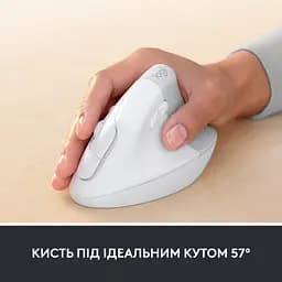 Мишка Logitech Lift Vertical Ergonomic Wireless/Bluetooth for Business Off-white (910-006496) - мініатюра 4