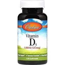 Вітамін D3 Carlson Labs Vitamin D3 5000 МО 120 капсули
