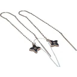 Золоті сережки-протягання Tango Конюшина Луі з емаллю. 500057Е