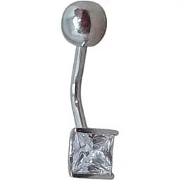 Срібна сережка для пірсингу пупка Umax з фіанітом. 7014U