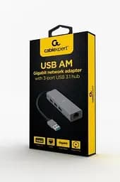 Хаб USB A-AMU3-LAN-01 Grey USB 3.1 - 3xUSB 3.1 / GLan Cablexpert teh0019578 - мініатюра 2