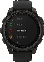 Смарт-годинник Garmin Fenix 8, 51mm Solar Sapphire Carbon Gray DLC Titanium w. Black/Pebble Gray S. Band 010-02907-10/11/7 - мініатюра 4