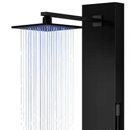 Душова панель Corsan Neo black LED S060MBLLED, Чорний матовий - мініатюра 4