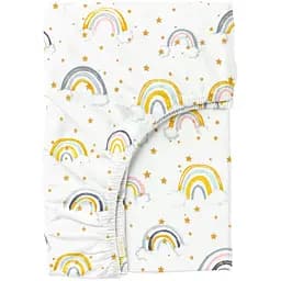 Простынь Cosas на резинке в детскую кроватку 60х120 rainbow star yellow, желтый (RainbowStarYellow_120)
