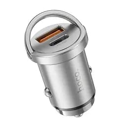 Автомобильное зарядное устройство HOCO NZ10 Handy PD45W+QC3.0 car charger Silver