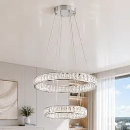 Підвісна світлодіодна люстра Splendid Ray L50603/50+30/2 LED, 2 кільця, пульт, диммер, 80 W
