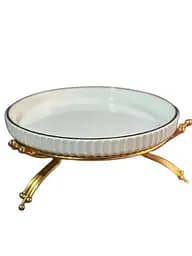 Керамическое блюдо 1570B для сервировки с декоративной подставкой 20 см