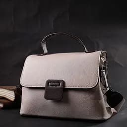 Елегантна сумка сетчел для жінок із натуральної шкіри Vintage 22290 біла - мініатюра 6