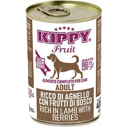 Влажный корм для подрастающих собак Kippy Fruit паштет с ягнятиной и ягодами 400 г