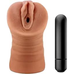 Мастурбатор Blush M For Men Julieta з вібрацією коричневий