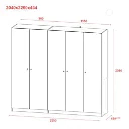Шафа для одягу Doros Промо Антрацит 2+3 ДСП 225х48х204 (42005335) - мініатюра 7