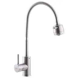 Змішувач для кухні Zerix SUS-011 з гнучким виливом ZX3125 Нержавіюча сталь