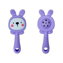 Силиконовый прорезыватель-погремушка "Зайка" Mega Zayka MGZ-0427(Violet)