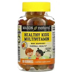 Мультивітаміни для дітей Mason Natural смак ананаса, апельсина і полуниці 100 жувальних цукерок