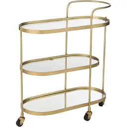 Журнальний столик J-line з ніжками на коліщатках золотий (45846)